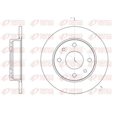 Imagem de REMSA 6110.00 Disco de travão Eixo traseiro, dianteiro 240, 240 11 4 cheio FIAT: Seicento / 600 Hatchback, Punto II I Hatchback