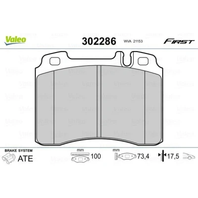Imagem de VALEO 302286 Jogo de pastilhas para travão disco Eixo dianteiro excl. contacto aviso desgaste com chapa anti ruído