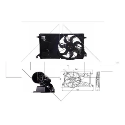 Imagem de NRF 47291 ventilador de radiador 390 12 320 com estrutura do (caixilho) módulo comando