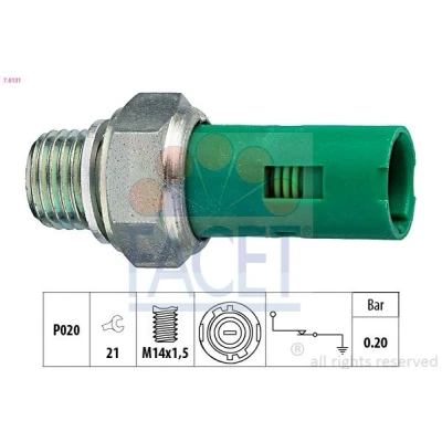 Imagem de FACET 7.0131 Sensor Pressão do Óleo M14x1,5 Made in Italy OE Equivalent RENAULT: CLIO 2, 1, MEGANE NISSAN: Almera II Hatchback