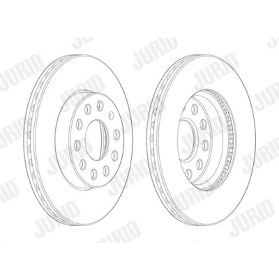 Imagem de JURID 562990JC 1 Disco de travão 276 24 5 112 ventilado revestido com parafusos SEAT: Leon III Hatchback, ST, SC, VOLKSWAGEN: Golf 7