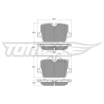 Imagem de TOMEX brakes TX 19 73 Jogo de pastilhas para travão disco Eixo traseiro excl. contacto aviso desgaste BMW: 3 Touring, Sedan