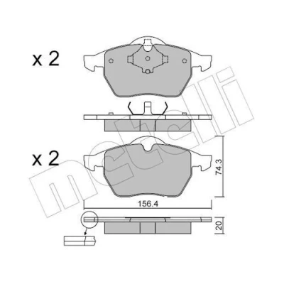 Imagem de METELLI 22 0181 2 Jogo de pastilhas para travão disco excl. contacto aviso desgaste VOLKSWAGEN: GOLF 4, 3, Bora Sedan, SEAT: Ibiza 3