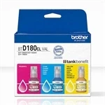 Imagem de Pack de tinta Brother BTD180CLVAL 3 cores, 5.000 páginas, compatível com DCP T580DW/T583DW/T780DW