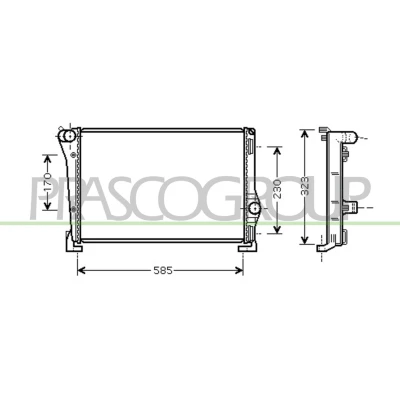 Imagem de PRASCO FT133R008 Radiador, arrefecimento do motor Alumínio 580mm 304mm 42mm Aletas de refrigeração unidas mecanicamente FIAT: Punto II Hatchback