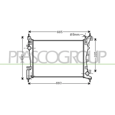 Imagem de PRASCO CI907R001 Radiador, arrefecimento do motor Alumínio 540mm 378mm 23mm Aletas de refrigeração unidas mecanicamente