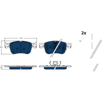 Imagem de TRW GDB2518BTE Jogo de pastilhas para travão disco com avisador sonoro desgaste FORD: Focus Mk4 Turnier, Hatchback
