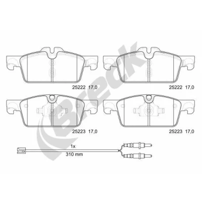 Imagem de BRECK 25222 00 701 Jogo de pastilhas para travão disco PEUGEOT: 508 I SW, SW Van / Carrinha, Sedan