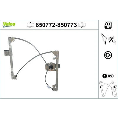 Imagem de Valeo Elevador de vidro à frente, lado esquerdo elétrico sem motor com função conforto 850772 OPEL: Corsa D Hatchback
