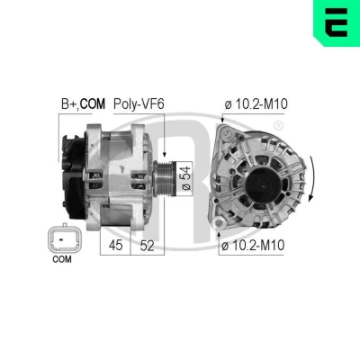 Imagem de ERA 210717A Alternador 14V 150A PEUGEOT: 508 I SW, 208 Hatchback, Partner Van, CITROËN: C4 Grand Picasso 2, C5 II Hatchback