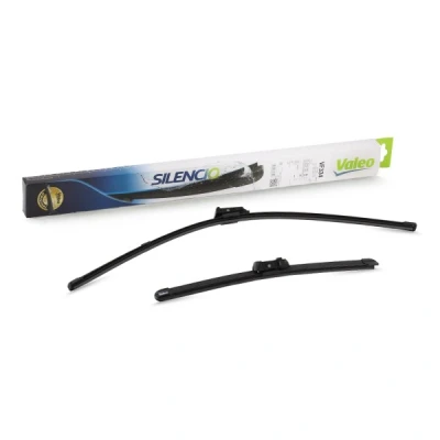 Imagem de Escova do limpa vidros Valeo Silencio X.trm, Flat Blade Set 574394 à frente Sem armação Top Lock FIAT: 500 Hatchback, C Cabrio