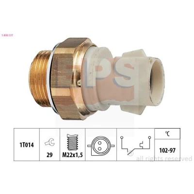 Imagem de EPS 1.850.137 Interruptor de temperatura, ventilador do radiador M22x1,5 Made in Italy OE Equivalent FORD: FIESTA 3, Focus Mk1 Hatchback