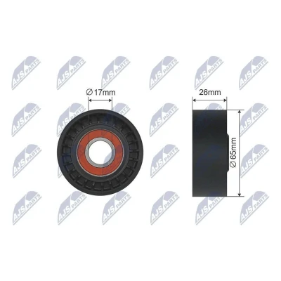 Imagem de NTY RNK ME 023 Polia de desvio/de guia, correia trapezoidal 65mm