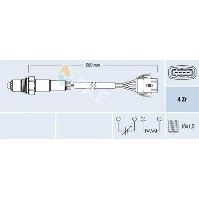 Imagem de FAE 77303 Sonda lambda com aquecimento preto OPEL: Astra H Caravan, Vectra B Sedan, Hatchback