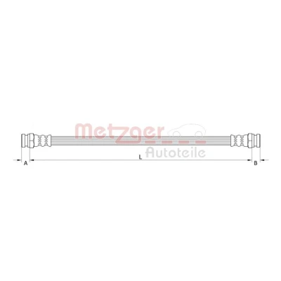 Imagem de METZGER 4110320 Mangueira de Travão Eixo traseiro esquerdo, direito, interior 224mm OPEL: Corsa D Hatchback