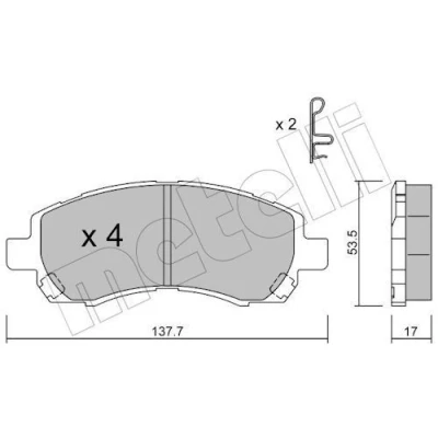Imagem de METELLI 22 0295 0 Jogo de pastilhas para travão disco com avisador sonoro desgaste SUBARU: Impreza II Sedan, I Sedan