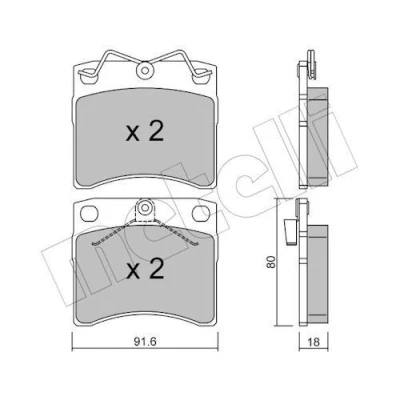 Imagem de METELLI 22 0163 1 Jogo de pastilhas para travão disco excl. contacto aviso desgaste VOLKSWAGEN: Transporter 4 Bus,
