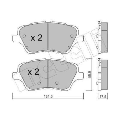 Imagem de METELLI 22 0976 0 Jogo de pastilhas para travão disco excl. contacto aviso desgaste FORD: FIESTA 6, Tourneo Courier MPV