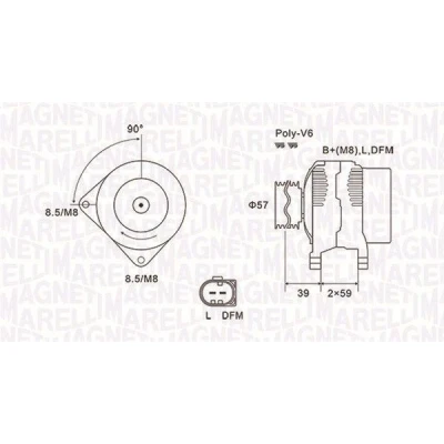 Imagem de MAGNETI MARELLI 063732002010 Alternador 14V 140A AUDI: A4 B7 Avant, Sedan
