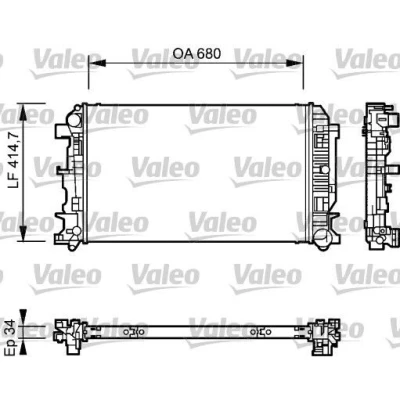 Imagem de VALEO 735084 Radiador, arrefecimento do motor Alumínio 680 415 34 sem regulador líquido de refrigeração Aletas unidas mecanicamente