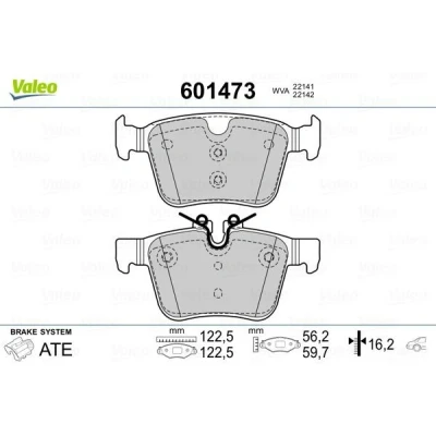 Imagem de VALEO Jogo de pastilhas para travão disco Eixo traseiro com chapa anti ruído 601473 VOLVO: XC60 II, XC90 V60 LAND ROVER: Range Rover Evoque