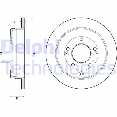 Imagem de DELPHI BG4767C Disco de travão 284 10 5 cheio revestido não tratado sem o rolamento da roda, anel sensor do ABS HYUNDAI: ix35