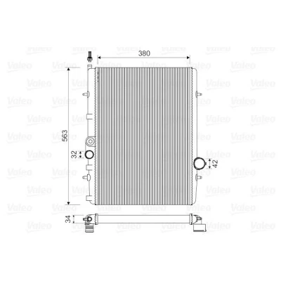 Imagem de VALEO 732906 Radiador, arrefecimento do motor Alumínio 379 563 27 Aletas de refrigeração unidas mecanicamente PEUGEOT: 206 Hatchback, SW