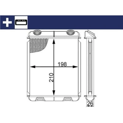Imagem de MAHLE ORIGINAL AH 21 000S Radiador Quente com componentes de montagem