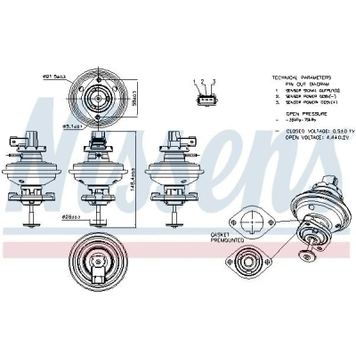 Imagem de NISSENS 98208 Válvula EGR com juntas BMW: 3 Touring, 1 Hatchback, 5 MINI: Hatchback