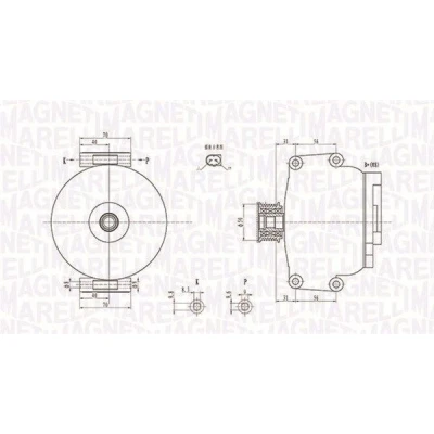 Imagem de MAGNETI MARELLI 063731846010 Alternador 12V 200A MERCEDES BENZ: Sprinter 4.6 T Camião de plataforma/Chassis, Vito Mixto, 3.5 Van