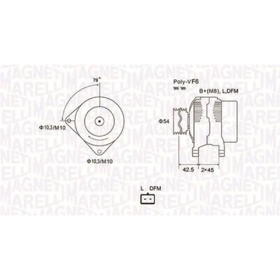 Imagem de MAGNETI MARELLI 063731879010 Alternador 12V 90A PEUGEOT: Boxer Van, 207 Hatchback, CITROËN: Jumper II Berlingo Van