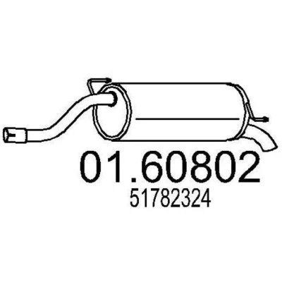 Imagem de MTS 01.60802 Panela de escape traseira 1120 FIAT: Grande Punto Hatchback