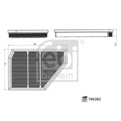 Imagem de FEBI BILSTEIN 196383 Filtro de ar 35,5mm 197mm 288mm Cartucho filtrante BMW: X7