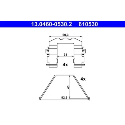 Imagem de ATE 13.0460 0530.2 Kit de acessórios, pastilhas travão