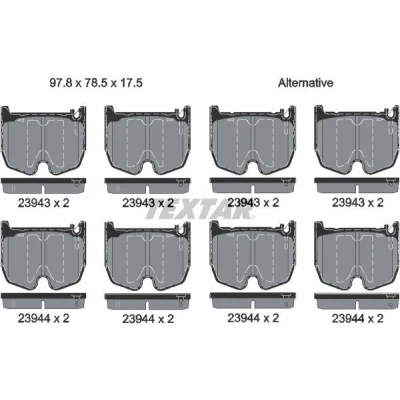 Imagem de TEXTAR 2394301 Jogo de pastilhas para travão disco preparado indicador aviso desgaste MERCEDES BENZ: Classe E Sedan, T modell