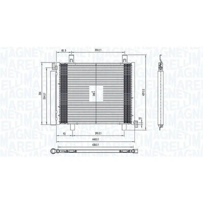 Imagem de MAGNETI MARELLI 350203836000 Condensador com secador 427x338x16 338 427 16 VOLKSWAGEN: up! Hatchback