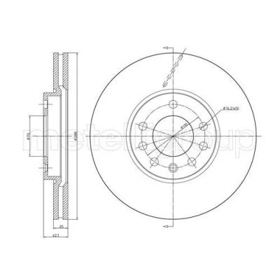 Imagem de METELLI Disco de travão OPEL: Vectra B Sedan, Calibra A, Carrinha, SAAB: 9 5 3 Cabrio, Sedan 23 0605C 4801628,569056,569357