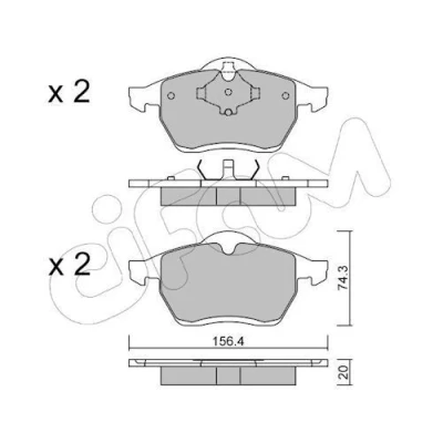 Imagem de CIFAM 822 279 0 Jogo de pastilhas para travão disco excl. contacto aviso desgaste VOLKSWAGEN: Sharan I, VAN, FORD: Galaxy Mk1 MPV