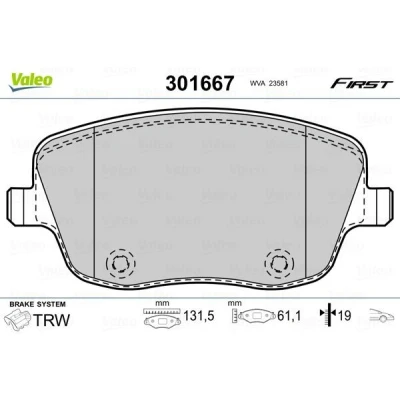 Imagem de VALEO 301667 Jogo de pastilhas para travão disco FIRST Eixo dianteiro excl. contacto aviso desgaste com chapa anti ruído SEAT: Ibiza 3