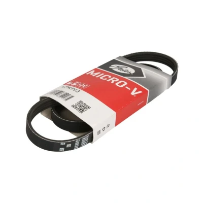 Imagem de GATES Micro V 4PK993 Correia trapezoidal estriada 993 4 Poliéster, EPDM (borracha de etileno propileno dieno) RENAULT: CLIO 2, Kangoo I Express