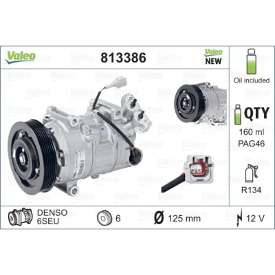 Imagem de VALEO 813386 compressor 6SEU 12 PAG 46 R 134a com óleo de NEW ORIGINAL PART RENAULT: MEGANE 3, 3 Grandtour, GRAND SCENIC