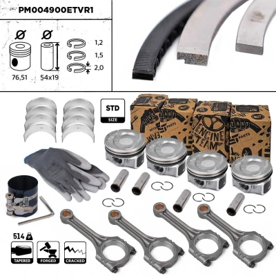 Imagem de ET ENGINETEAM PM004900ETVR1 Pistão 76,5mm com segmentos VOLKSWAGEN: Golf 5, Scirocco III, SEAT: Ibiza 4 Sportcoupe