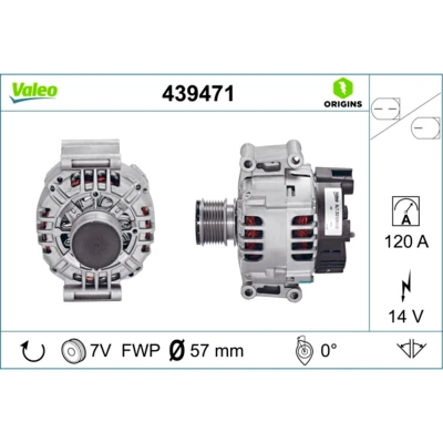Imagem de VALEO 439471 Alternador 14V 120A MERCEDES BENZ: Classe C T modell, Sedan, E Sedan