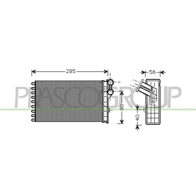 Imagem de PRASCO CI424H001 Radiador Quente com tubagem PEUGEOT: 307 Hatchback, SW, Carrinha