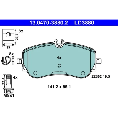 Imagem de ATE 13.0470 3880.2 Jogo de pastilhas para travão disco VOLKSWAGEN: Crafter Van, Amarok Pick up