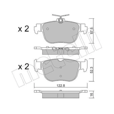 Imagem de METELLI 22 1281 0 Jogo de pastilhas para travão disco excl. contacto aviso desgaste VOLKSWAGEN: Golf VIII Hatchback, Caddy V Kombi