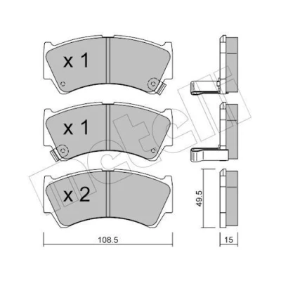Imagem de METELLI 22 0436 0 Jogo de pastilhas para travão disco com avisador sonoro desgaste SUZUKI: Baleno I Hatchback, Sedan, Carrinha