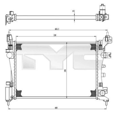 Imagem de TYC 725 0035 Radiador, arrefecimento do motor OPEL: Corsa D Hatchback