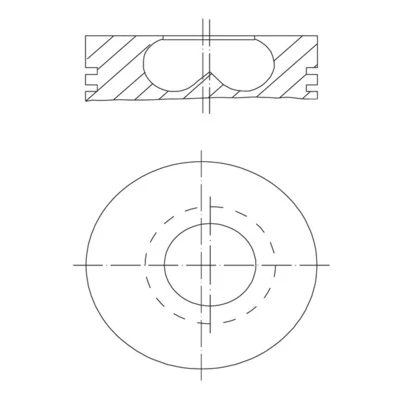 Imagem de MAHLE ORIGINAL 007 04 00 Pistão 93,0mm com suporte de segmentos, sem canal refrigeração