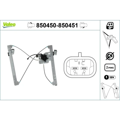 Imagem de Valeo Elevador de vidro à frente, lado esquerdo elétrico com motor sem função conforto 850450 VOLKSWAGEN: Polo III Hatchback